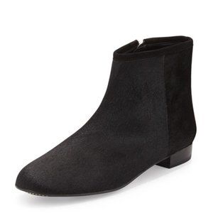 Delman Women's Mason, Black Calf hair Suede bootie